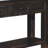 Wooden Sofa Table with Four Drawers and One Shelf, Weathered Black