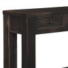 Wooden Sofa Table with Four Drawers and One Shelf, Weathered Black