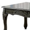 3 Piece Table Set with Cabriole Legs and Wooden Floral Motifs, Gray