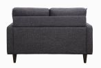 Fabric Upholstered Wooden Loveseat with Tufted Back, Gray