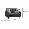 Fabric Upholstered Wooden Loveseat with Tufted Back, Gray