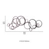 Industrial Style Metal Wall Decor with Multiple Circles, Bronze