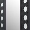 Rectangular Wooden Dressing Mirror with Lattice Pattern Design, Black