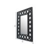 Rectangular Wooden Dressing Mirror with Lattice Pattern Design, Black