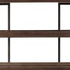 Bookcase with 5 Fixed Wooden Shelves and Metal Frame, Brown and Black