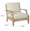 Traditional Wooden Chair with Fabric Cushioned Seating, Beige and Brown