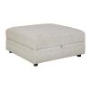 Wooden Ottoman with Hidden Storage and Tubular Legs, White