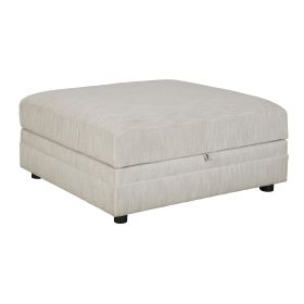 Wooden Ottoman with Hidden Storage and Tubular Legs, White
