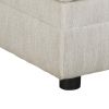 Wooden Ottoman with Hidden Storage and Tubular Legs, White
