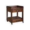 2 Drawers and 1 Open Compartment Wooden Printer Stand with Casters, Brown