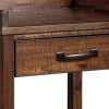 2 Drawers and 1 Open Compartment Wooden Printer Stand with Casters, Brown
