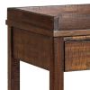 2 Drawers and 1 Open Compartment Wooden Printer Stand with Casters, Brown