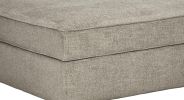 Wooden Ottoman with Hidden Storage and Tapered Block Legs, Gray
