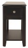 1 Drawer Chair Side End Table with Open Bottom Shelf, Dark Brown