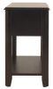 1 Drawer Chair Side End Table with Open Bottom Shelf, Dark Brown