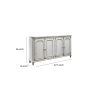 4 Panel Door Cabinet with Fluted Detail, Antique White