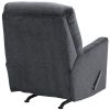 Fabric Upholstered Rocker Recliner with Tufted Back, Charcoal Gray