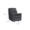Fabric Upholstered Rocker Recliner with Tufted Back, Charcoal Gray