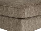 Fabric Upholstered Square Oversized Ottoman with Tapered Block Legs, Brown