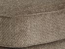 Fabric Upholstered Square Oversized Ottoman with Tapered Block Legs, Brown