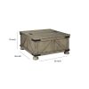 Farmhouse Cocktail Table with Lift Top Storage and Crossbuck details, Gray