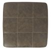 Oversized Ottoman with Tapered Block Legs and Jumbo Stitching, Brown