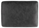 Rectangular Ottoman with Tapered Block Legs and Jumbo Stitching, Gray