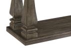 Rectangular Wooden Sofa Table with Square Baluster Legs, Taupe Brown