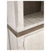 Wooden Left Pier Cabinet with 1 Door and 2 Shelves, Antique White and Brown
