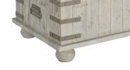 Wooden Lift Top Cocktail Table with Metal Handles and Bun Feet, White