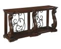 Wooden Sofa Table with 1 Bottom Shelf and Cabriole Legs, Dark Brown