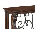Wooden Sofa Table with 1 Bottom Shelf and Cabriole Legs, Dark Brown