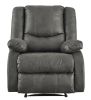 Wooden Zero Wall Recliner with Pillow Top Arms and Tufted Back, Gray