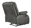 Wooden Zero Wall Recliner with Pillow Top Arms and Tufted Back, Gray