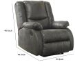 Wooden Zero Wall Recliner with Pillow Top Arms and Tufted Back, Gray