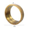 Rustic Style Wall Mirror with Round Tray Shape Frame, Gold and Silver