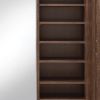 Mirrored Wooden Hall Tree with 1 Door and 1 Drawer, Brown and Silver