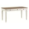 Wooden Lift Top Desk with Textured Finish and Drawers, Brown and White