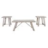 Wooden Table Set with Canted Legs and Tension Bars, Washed White