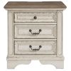 Transitional Wooden Three Drawer Nightstand with Open Platform Top, White
