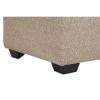 Square Textured Fabric Upholstered Oversized Accent Ottoman, Beige