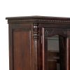 Traditional Wood and Glass Accent Cabinet with Carved Details, Brown