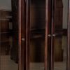 Traditional Wood and Glass Accent Cabinet with Carved Details, Brown