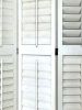 Wooden 3 Panel Room Divider with Slatted Design, White
