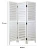 Wooden 3 Panel Room Divider with Slatted Design, White