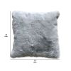 20 X 20 Inch Fabric Accent Pillow with Fur Like Texture, Light Gray