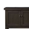Transitional Style Server with 3 Doors and Open Bottom Shelf, Brown