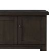 Transitional Style Server with 3 Doors and Open Bottom Shelf, Brown