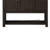Transitional Style Server with 3 Doors and Open Bottom Shelf, Brown