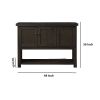 Transitional Style Server with 3 Doors and Open Bottom Shelf, Brown
